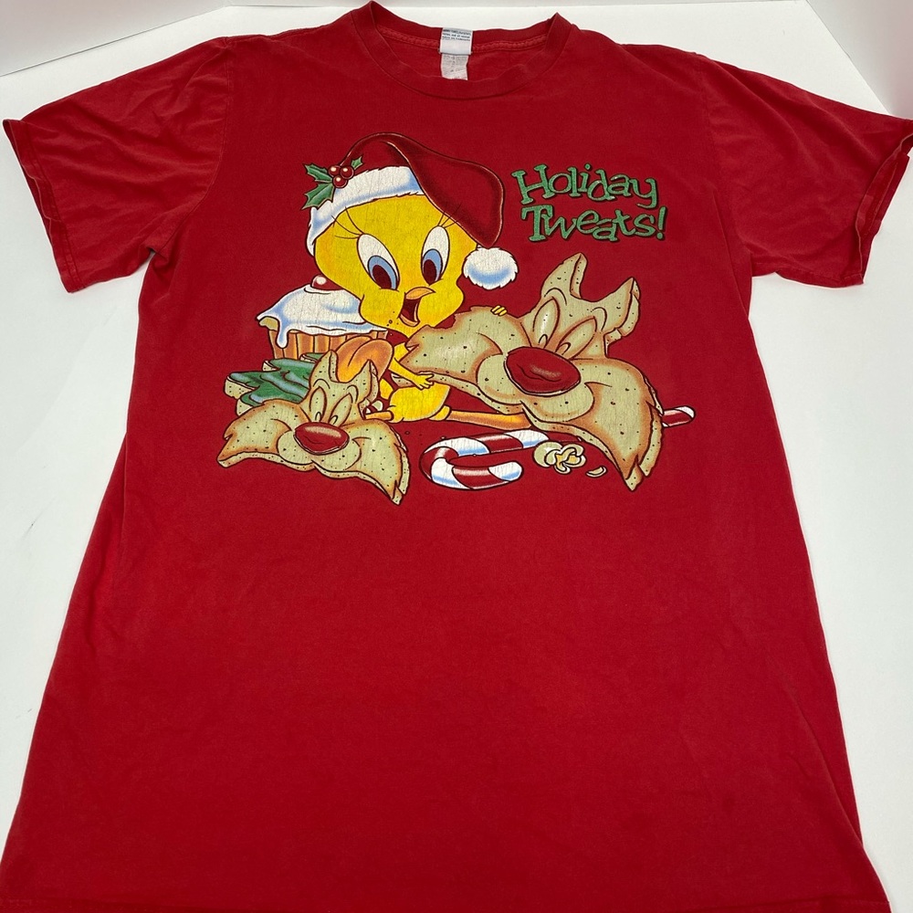 VTG Looney Tunes Tweety Bird Christmas Tee Shirt